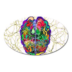 Brain Head Mind Man Silhouette Oval Magnet by pakminggu