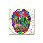 Brain Head Mind Man Silhouette Square Magnet Front