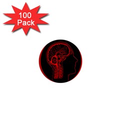 Artificial Intelligence Brain Think 1  Mini Buttons (100 Pack)  by pakminggu