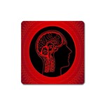 Artificial Intelligence Brain Think Square Magnet Front