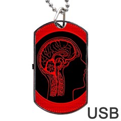 Artificial Intelligence Brain Think Dog Tag Usb Flash (two Sides) by pakminggu