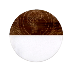 Artificial Intelligence Brain Think Classic Marble Wood Coaster (round)  by pakminggu