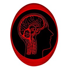 Artificial Intelligence Brain Think Oval Glass Fridge Magnet (4 Pack) by pakminggu