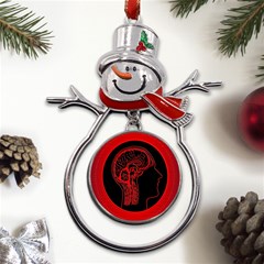 Artificial Intelligence Brain Think Metal Snowman Ornament by pakminggu