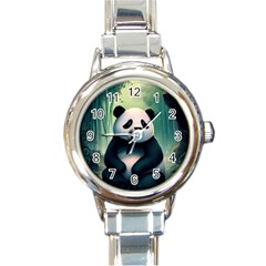 Animal Panda Forest Tree Natural Round Italian Charm Watch