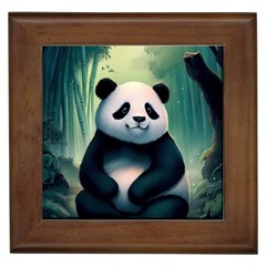 Animal Panda Forest Tree Natural Framed Tile by pakminggu