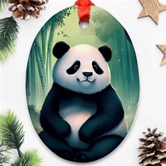 Animal Panda Forest Tree Natural Ornament (oval) by pakminggu