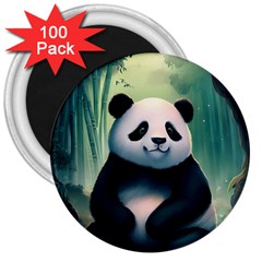 Animal Panda Forest Tree Natural 3  Magnets (100 pack)