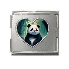 Animal Panda Forest Tree Natural Mega Link Heart Italian Charm (18mm)