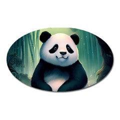 Animal Panda Forest Tree Natural Oval Magnet