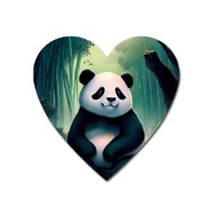 Animal Panda Forest Tree Natural Heart Magnet