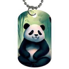 Animal Panda Forest Tree Natural Dog Tag (Two Sides)