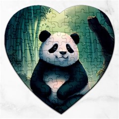 Animal Panda Forest Tree Natural Jigsaw Puzzle (Heart)