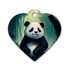 Animal Panda Forest Tree Natural Dog Tag Heart (one Side) by pakminggu