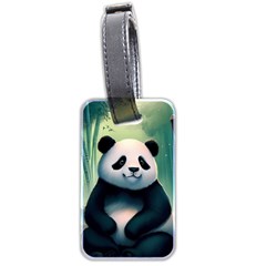 Animal Panda Forest Tree Natural Luggage Tag (two Sides)