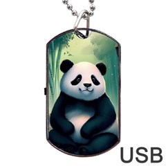 Animal Panda Forest Tree Natural Dog Tag Usb Flash (two Sides)