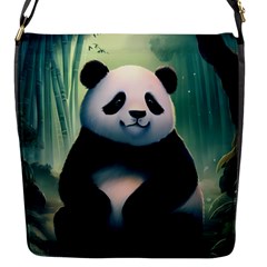 Animal Panda Forest Tree Natural Flap Closure Messenger Bag (S)