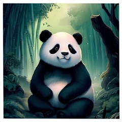 Animal Panda Forest Tree Natural Wooden Puzzle Square by pakminggu