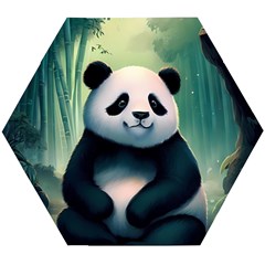 Animal Panda Forest Tree Natural Wooden Puzzle Hexagon by pakminggu