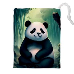 Animal Panda Forest Tree Natural Drawstring Pouch (4XL)