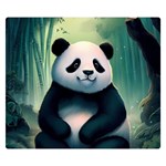 Animal Panda Forest Tree Natural Premium Plush Fleece Blanket (Small) 50 x40  Blanket Front