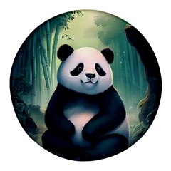 Animal Panda Forest Tree Natural Round Glass Fridge Magnet (4 pack)