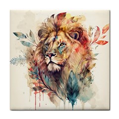 Lion Africa African Art Tile Coaster by pakminggu