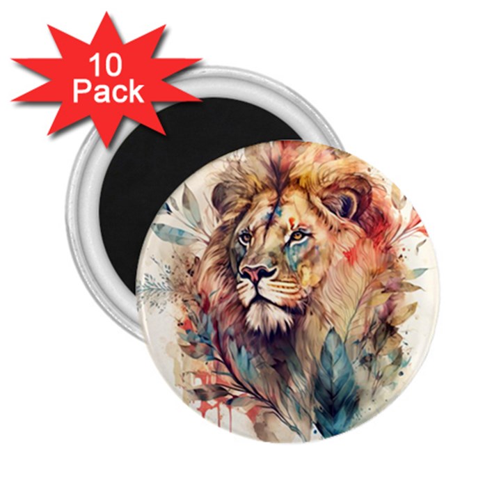 Lion Africa African Art 2.25  Magnets (10 pack) 