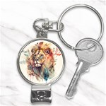 Lion Africa African Art Nail Clippers Key Chain Front