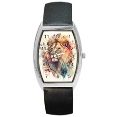 Lion Africa African Art Barrel Style Metal Watch by pakminggu