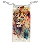 Lion Africa African Art Jewelry Bag Back