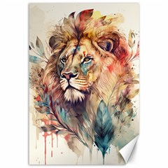 Lion Africa African Art Canvas 12  X 18  by pakminggu