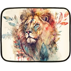 Lion Africa African Art Fleece Blanket (mini) by pakminggu