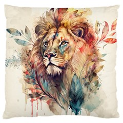 Lion Africa African Art Large Cushion Case (two Sides) by pakminggu