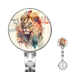 Lion Africa African Art Stainless Steel Nurses Watch by pakminggu