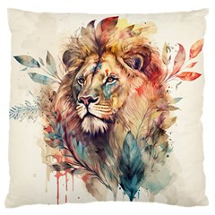 Lion Africa African Art Standard Premium Plush Fleece Cushion Case (one Side) by pakminggu