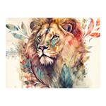 Lion Africa African Art Two Sides Premium Plush Fleece Blanket (Mini) 35 x27  Blanket Back