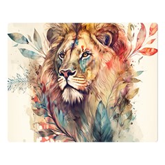 Lion Africa African Art Two Sides Premium Plush Fleece Blanket (large) by pakminggu