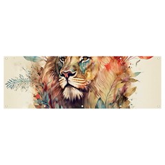 Lion Africa African Art Banner And Sign 12  X 4  by pakminggu