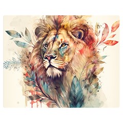 Lion Africa African Art Premium Plush Fleece Blanket (medium) by pakminggu