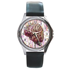 Brain Think Neurons Circuit Round Metal Watch by pakminggu