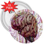 Brain Think Neurons Circuit 3  Buttons (10 pack)  Front