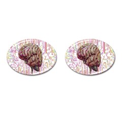 Brain Think Neurons Circuit Cufflinks (oval) by pakminggu