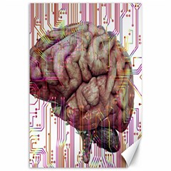 Brain Think Neurons Circuit Canvas 12  X 18  by pakminggu