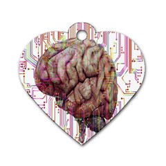 Brain Think Neurons Circuit Dog Tag Heart (one Side) by pakminggu