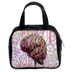 Brain Think Neurons Circuit Classic Handbag (two Sides) by pakminggu