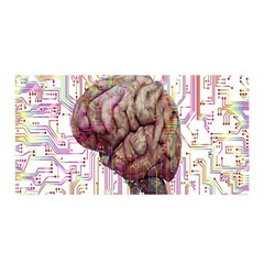 Brain Think Neurons Circuit Satin Wrap 35  X 70  by pakminggu