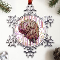 Brain Think Neurons Circuit Metal Large Snowflake Ornament by pakminggu