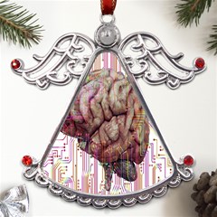 Brain Think Neurons Circuit Metal Angel With Crystal Ornament by pakminggu