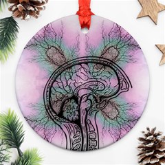 Tourette Syndrome Epilepsy Brain Ornament (round) by pakminggu